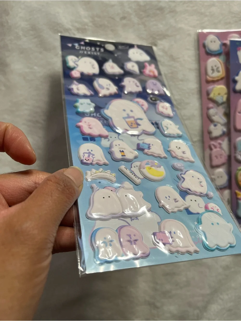 Ghost Cute Pastel Ghost Puffy Sticker Sheets 4 sheet stickers